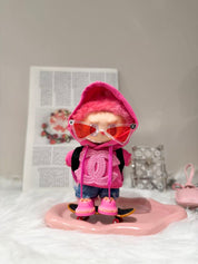 Labubu Clothes CHANEL Pink Trendy Hoodie Set