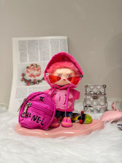 Labubu Clothes CHANEL Pink Trendy Hoodie Set