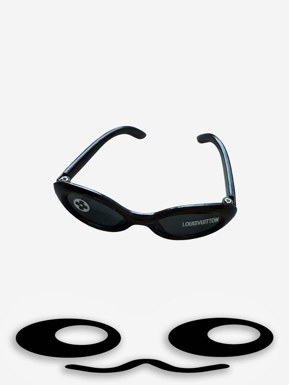 Labubu x Louis Vuitton Mini Black Oval Sunglasses