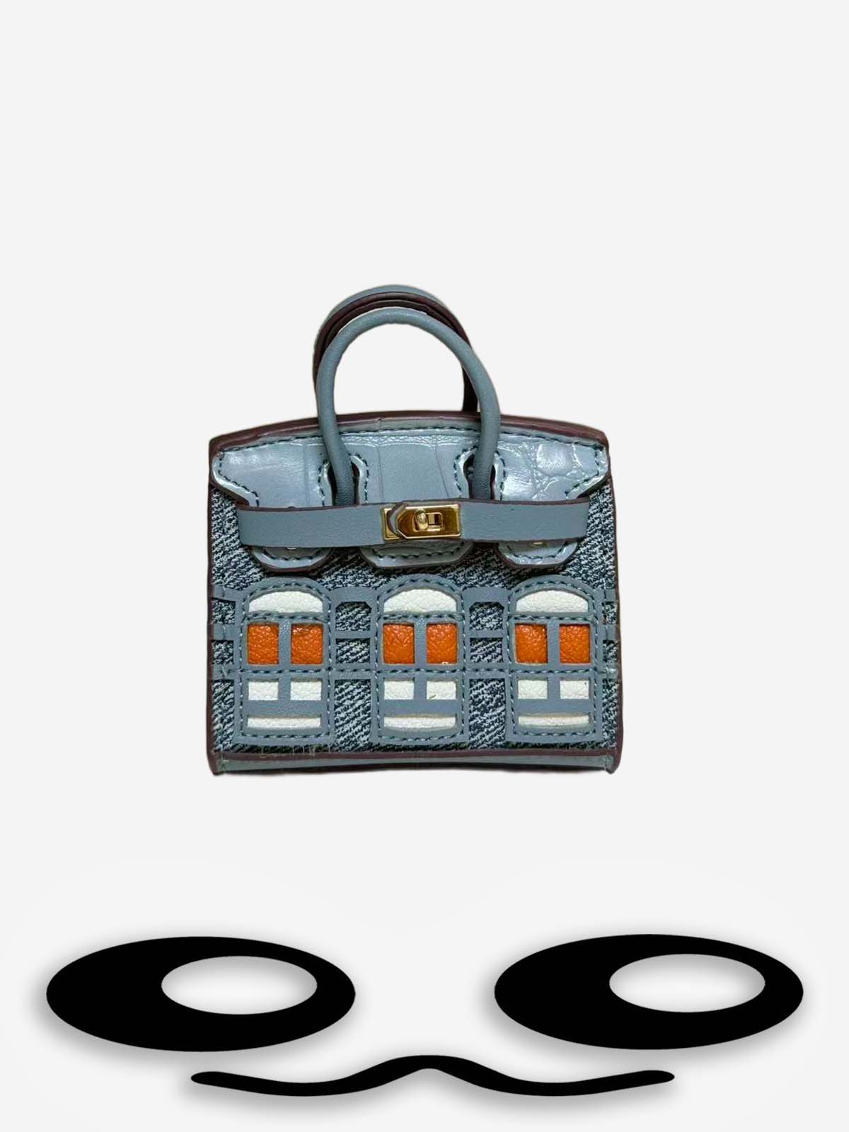 Labubu Mini Bag Cute Building Window Crocodile Pattern Purse Pendant