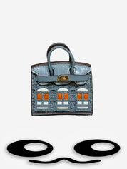 Labubu Mini Bag Cute Building Window Crocodile Pattern Purse Pendant