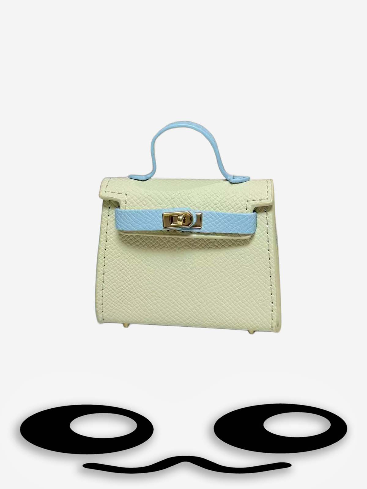 Labubu Mini Pink Iridescent Crocodile Pattern Birkin Style Bag