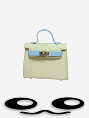 Labubu Mini Pink Iridescent Crocodile Pattern Birkin Style Bag