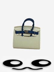 Labubu Mini Pink Iridescent Crocodile Pattern Birkin Style Bag