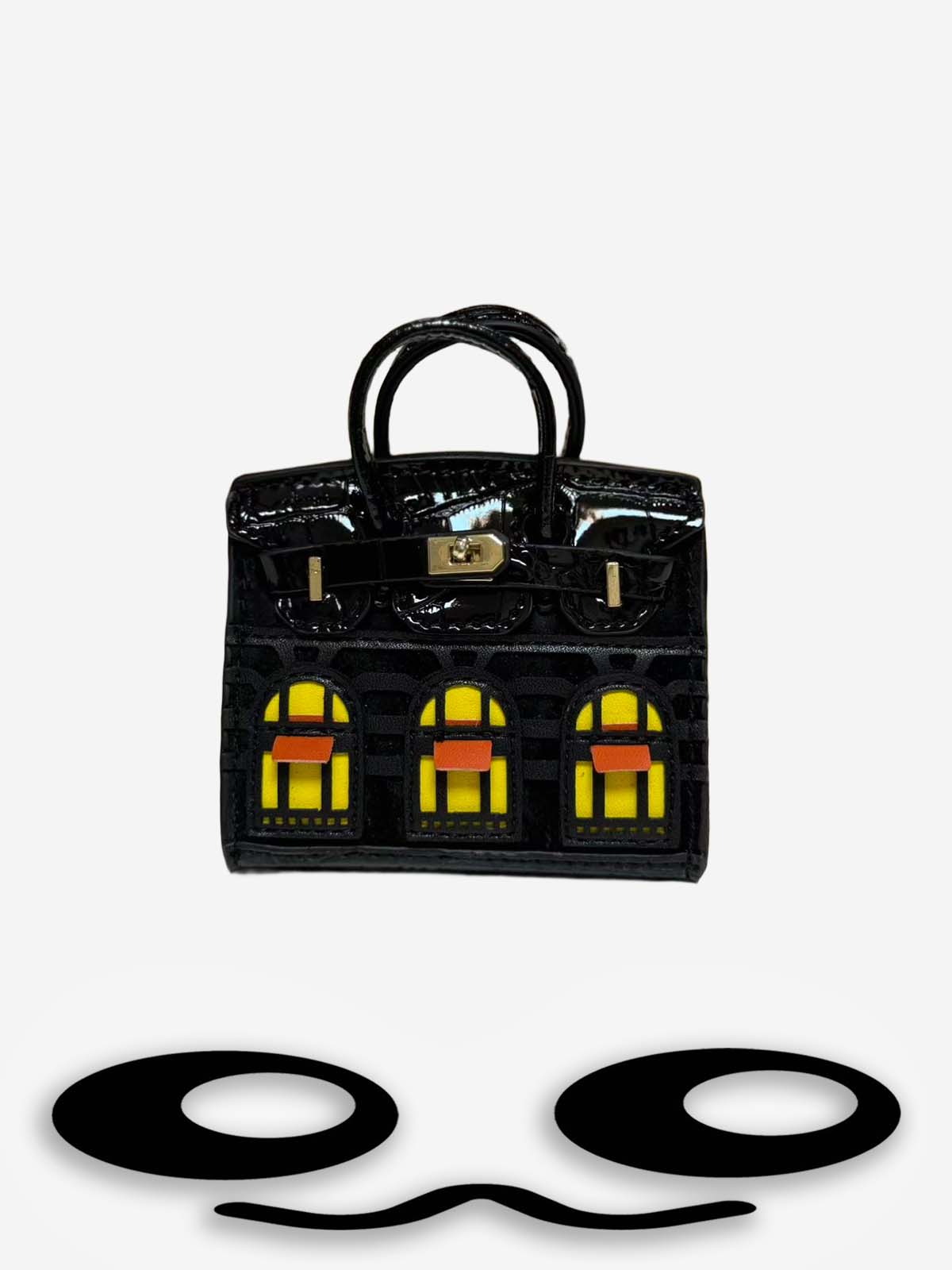 Labubu Mini Bag Cute Building Window Crocodile Pattern Purse Pendant