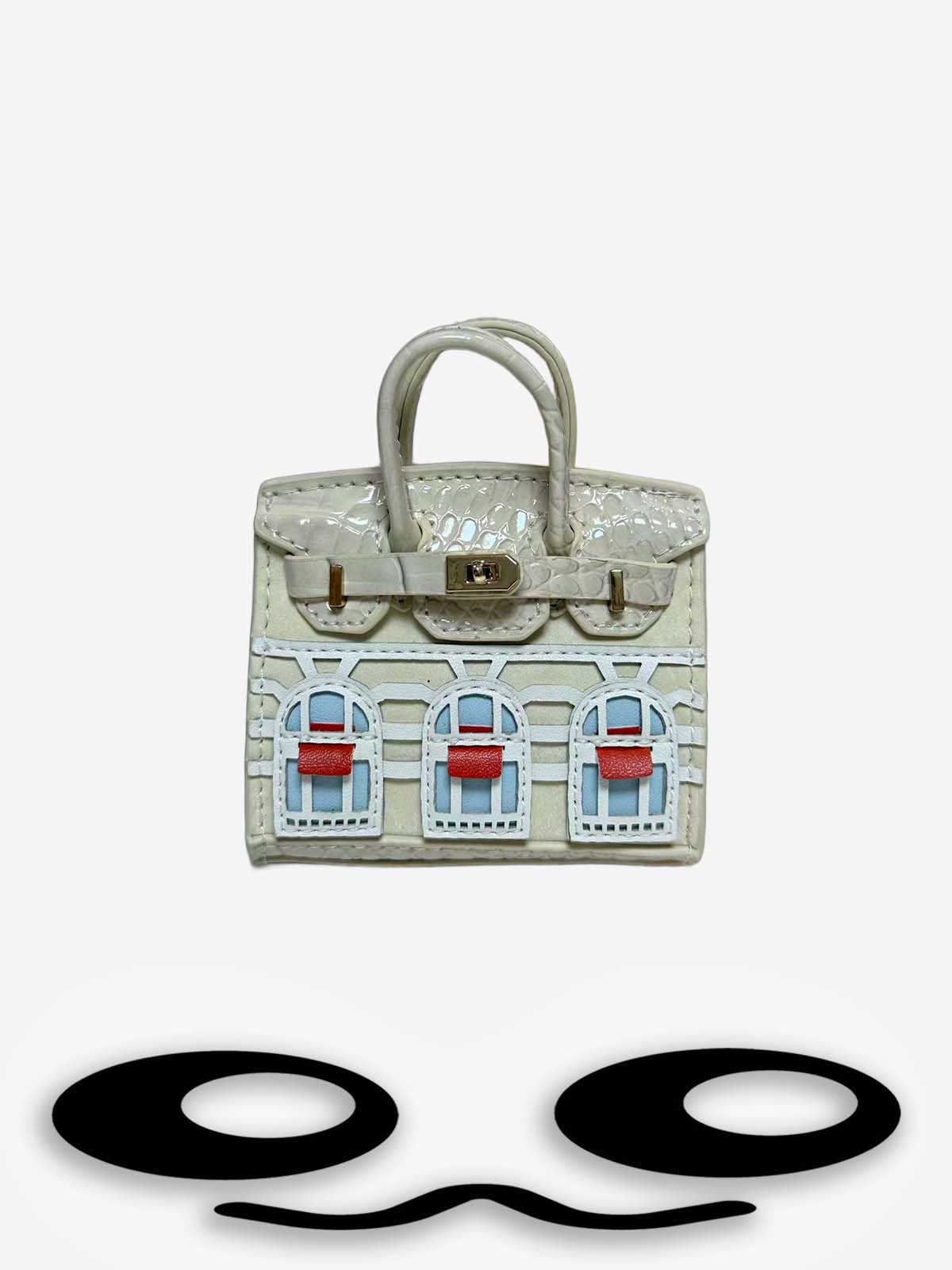 Labubu Mini Bag Cute Building Window Crocodile Pattern Purse Pendant