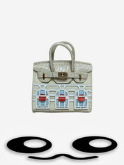 Labubu Mini Bag Cute Building Window Crocodile Pattern Purse Pendant