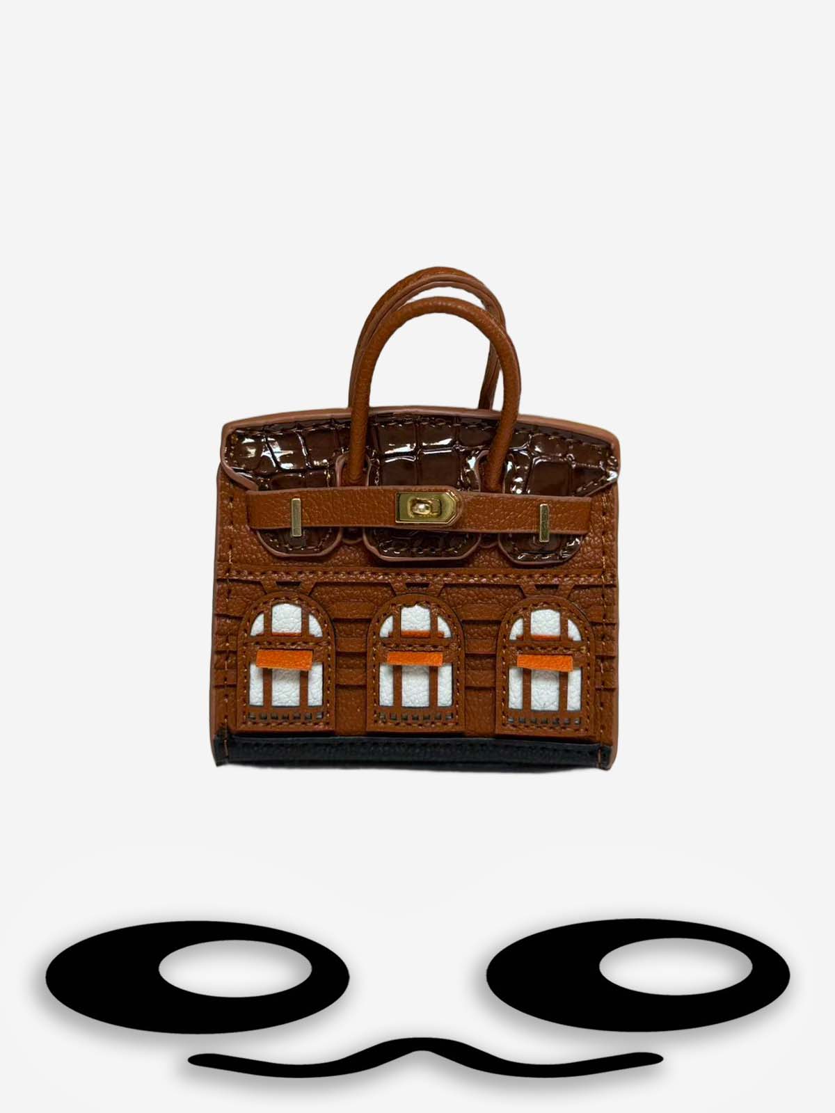 Labubu Mini Bag Cute Building Window Crocodile Pattern Purse Pendant