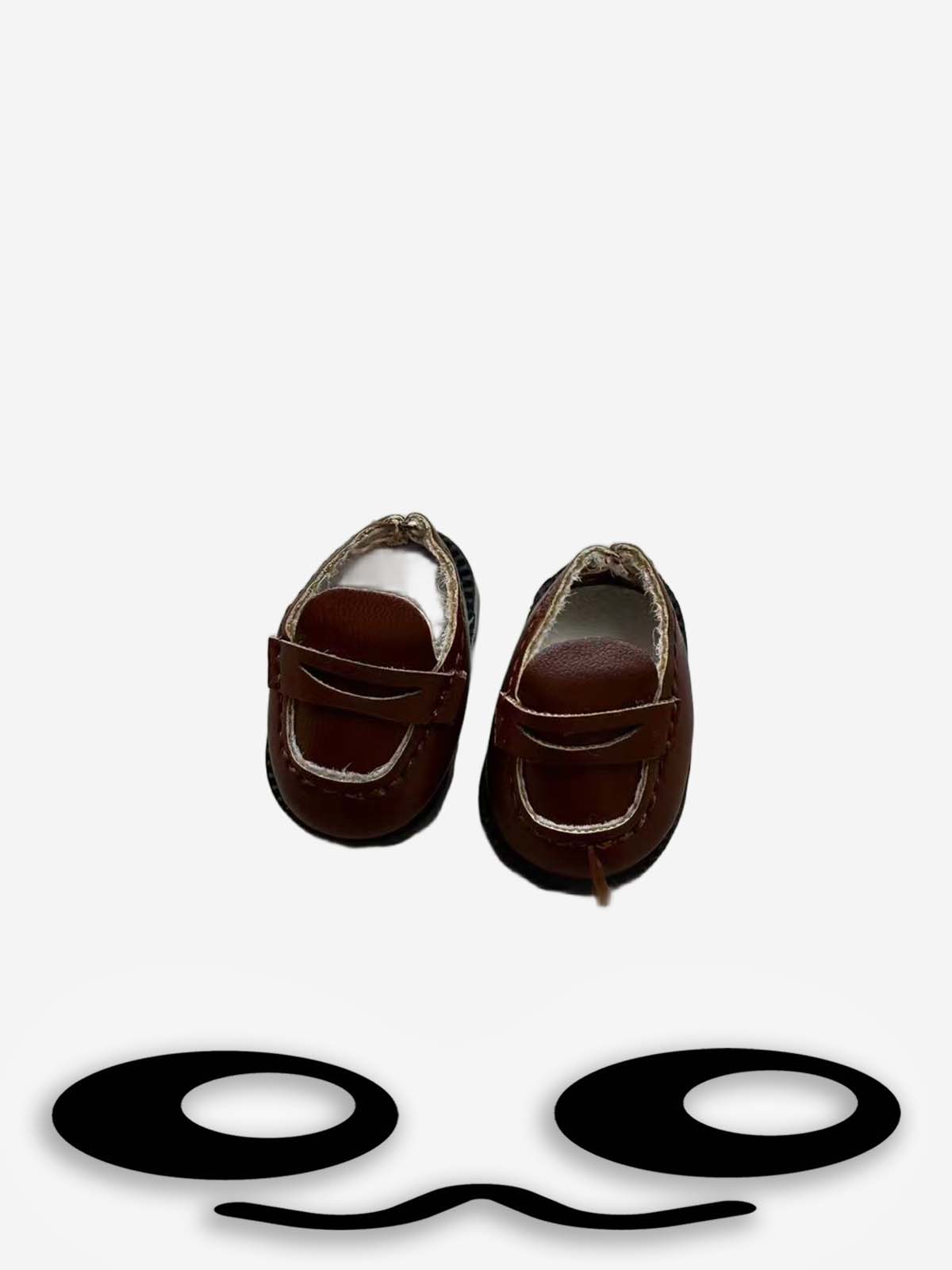 Labubu Mini Brown Loafer Shoes Charm for Dolls