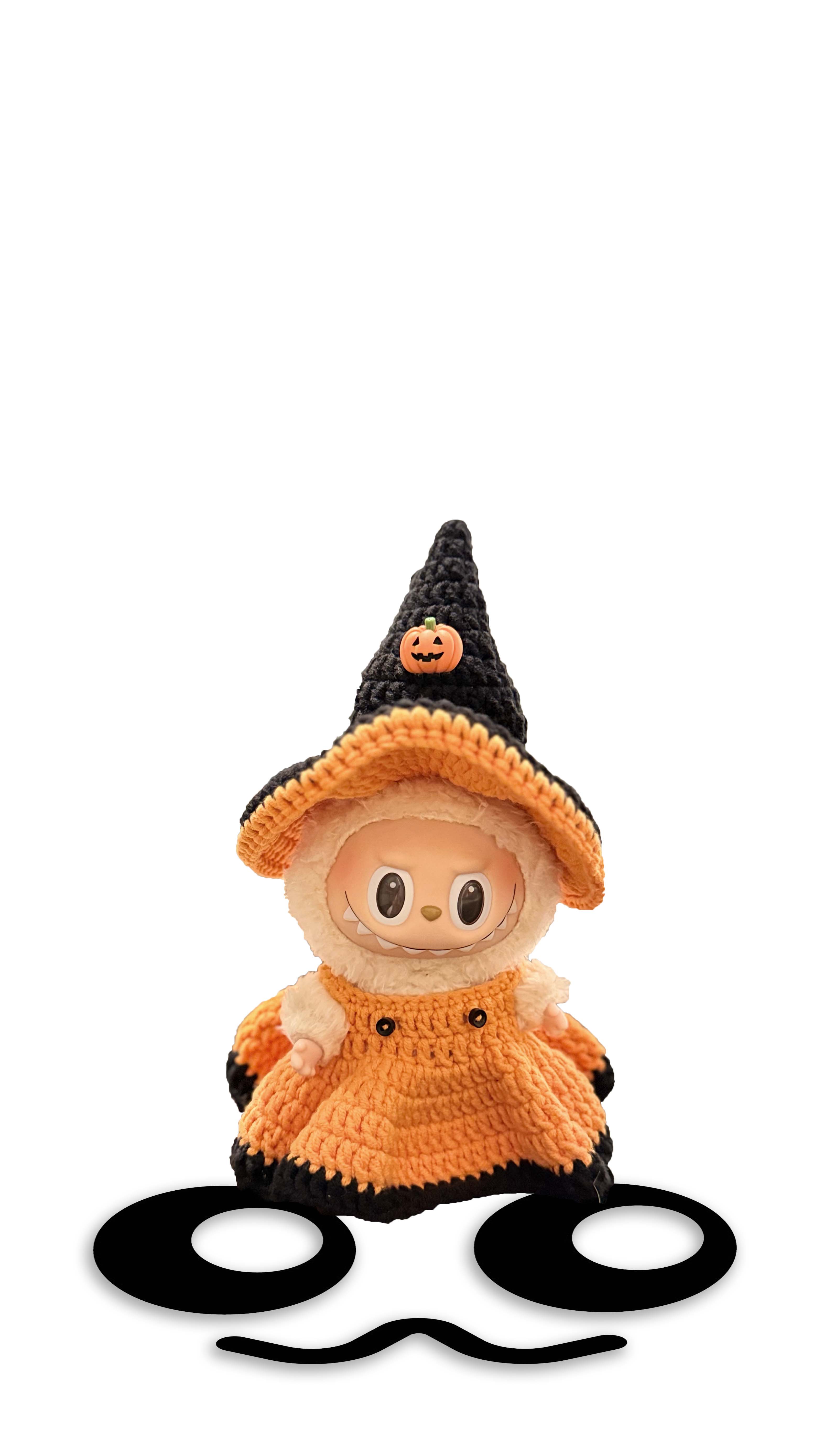OwO Labubu Midnight-Orange Pumpkin Cape