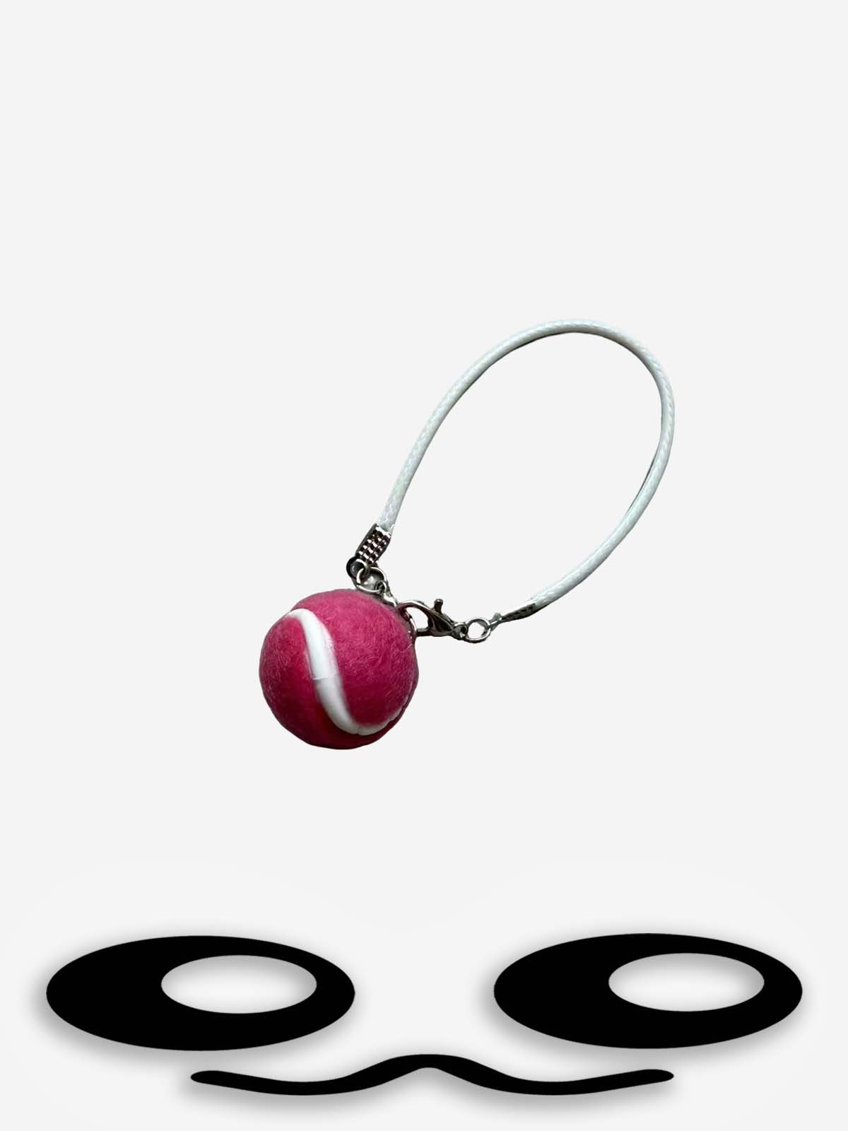 Labubu Mini Pink Tennis Ball Necklace Charm
