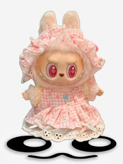 LABUBU Clothes Pink Plaid Lolita