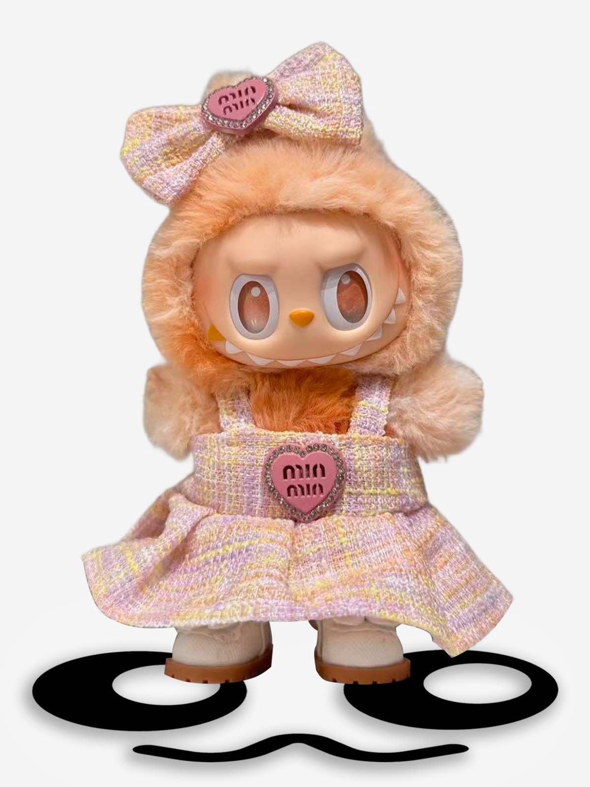 LABUBU Clothes Miu Miu Pink Ruffled Dress