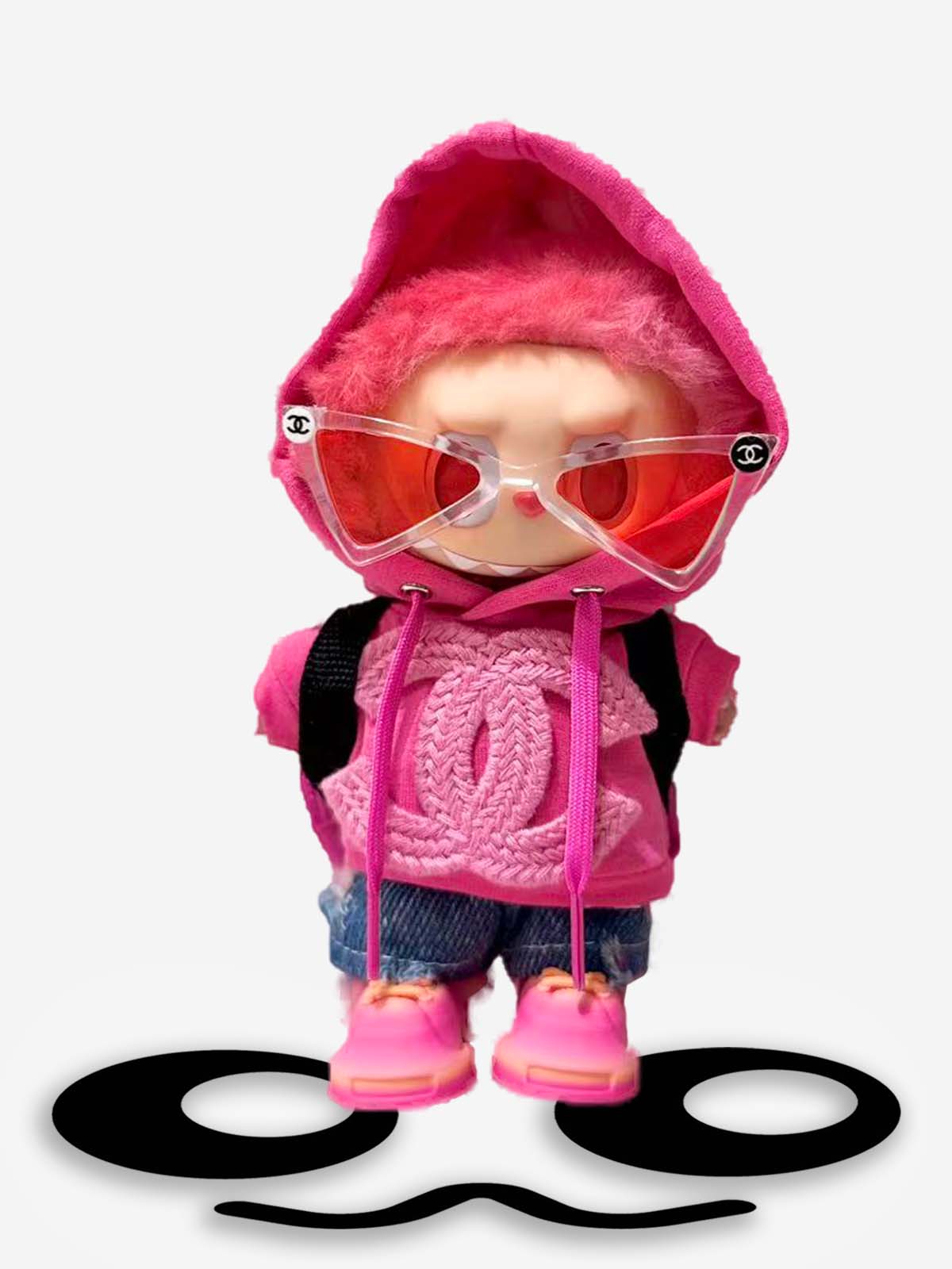 Labubu Clothes CHANEL Pink Trendy Hoodie Set