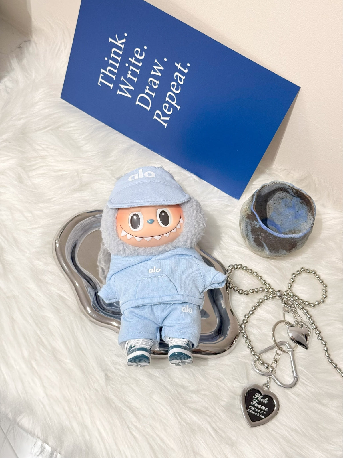 LABUBU Clothes Alo Sky Blue Activewear Set