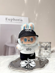 LABUBU Clothes Alo Black & White Activewear Set