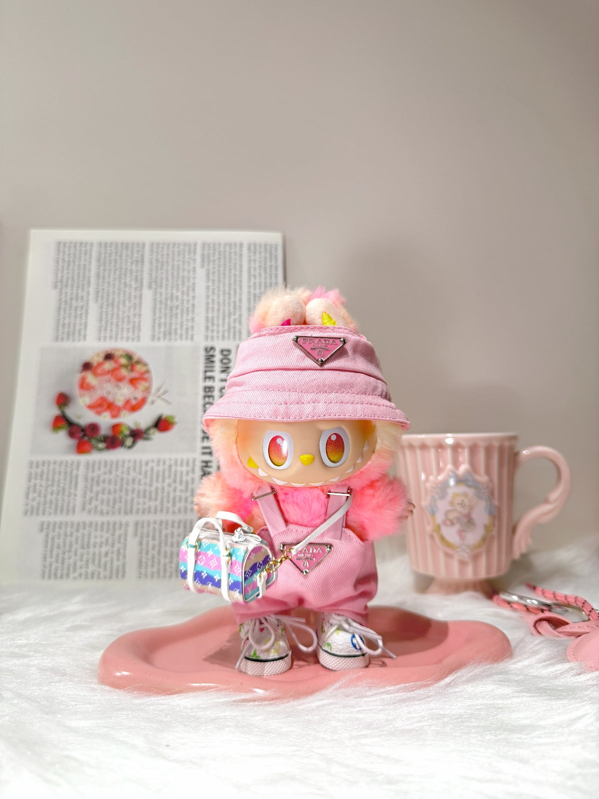 OwO Labubu Prada Hat & LV Bag Labubu