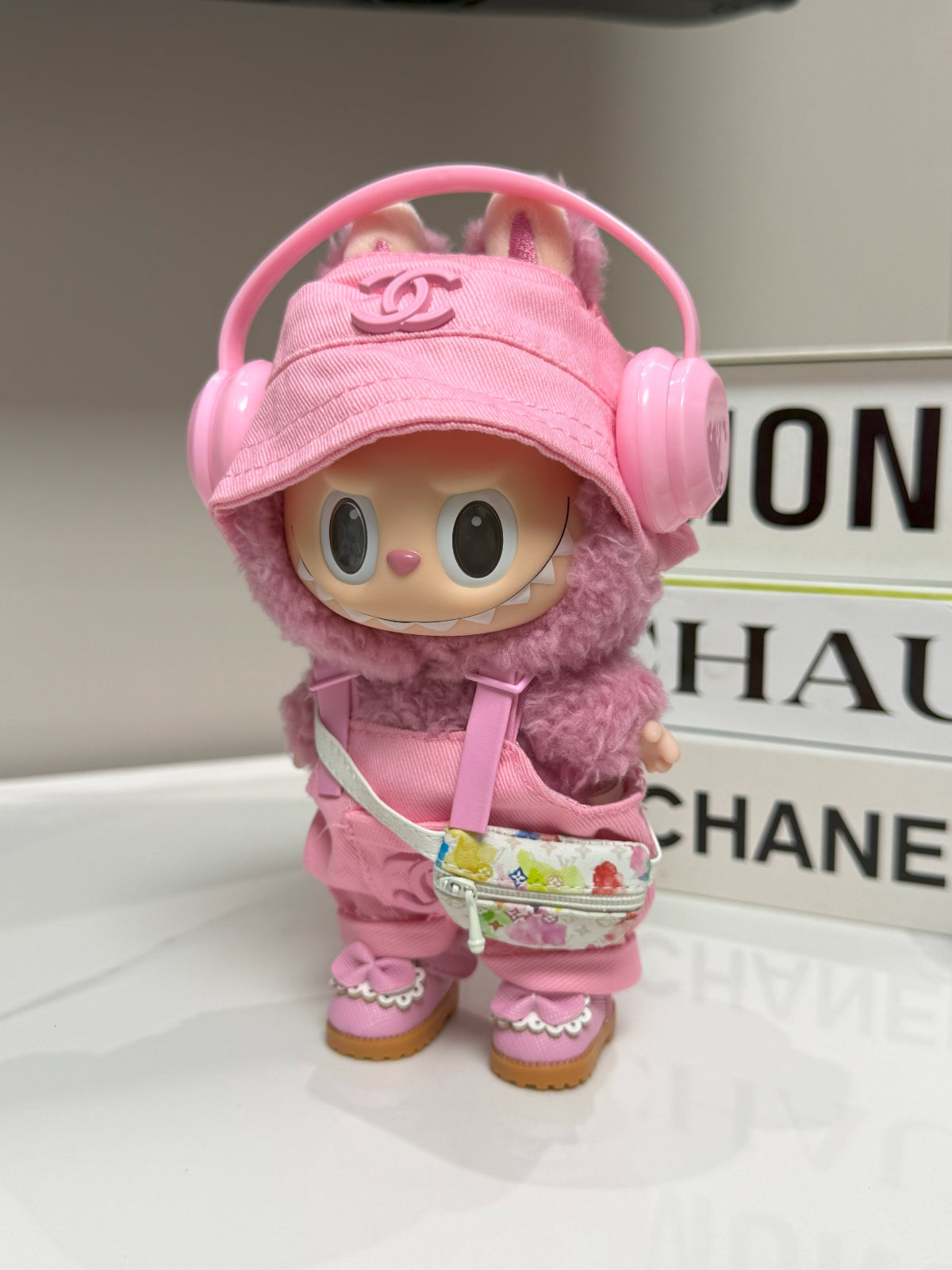 LABUBU Clothes Chanel Pink Casual Overalls Set