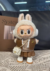 LABUBU Clothes LV Brown Blouse & Skirt Set