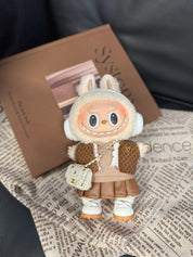 LABUBU Clothes LV Brown Blouse & Skirt Set