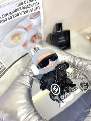 LABUBU Clothes Prada Black Leather Jacket Set