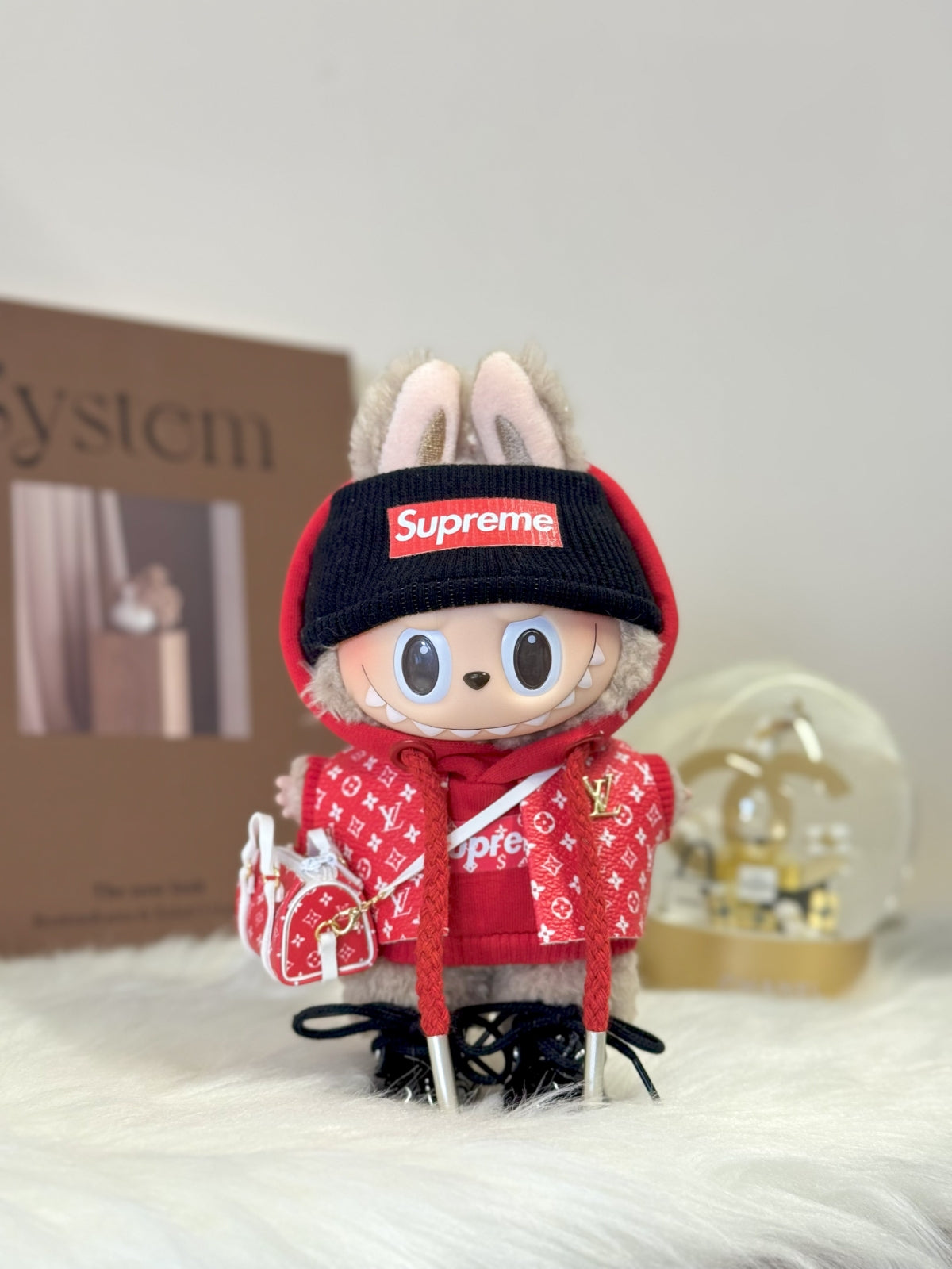 LABUBU Clothes LV Red Hip-Hop Set