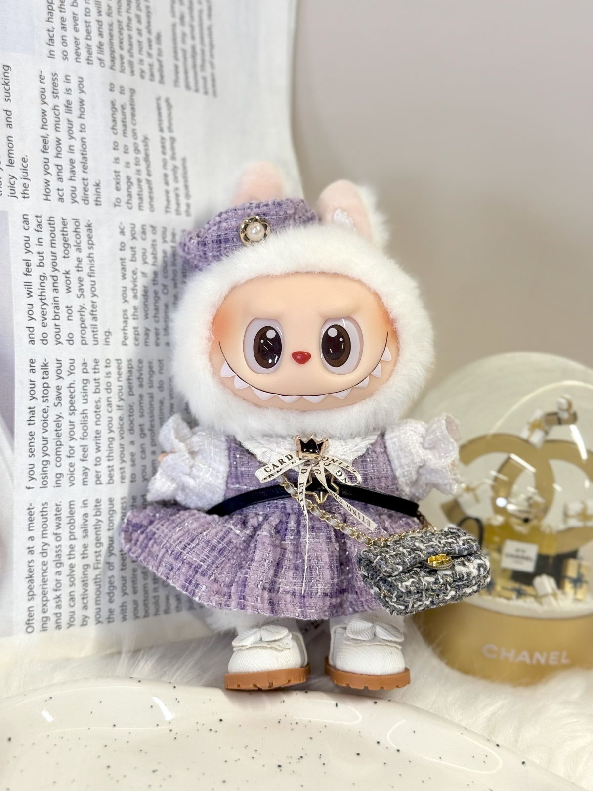 LABUBU Clothes Purple Vintage Dress