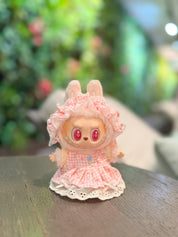 LABUBU Clothes Pink Plaid Lolita