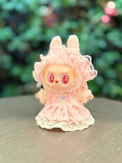 LABUBU Clothes Pink Plaid Lolita