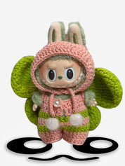 LABUBU Clothes Pink and Green Butterfly Dress Crochet Kit