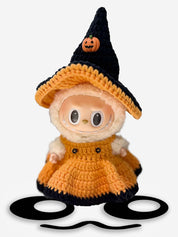 OwO Labubu Midnight-Orange Pumpkin Cape
