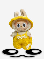 LABUBU Clothes Yellow Crochet Daisy Decor Set