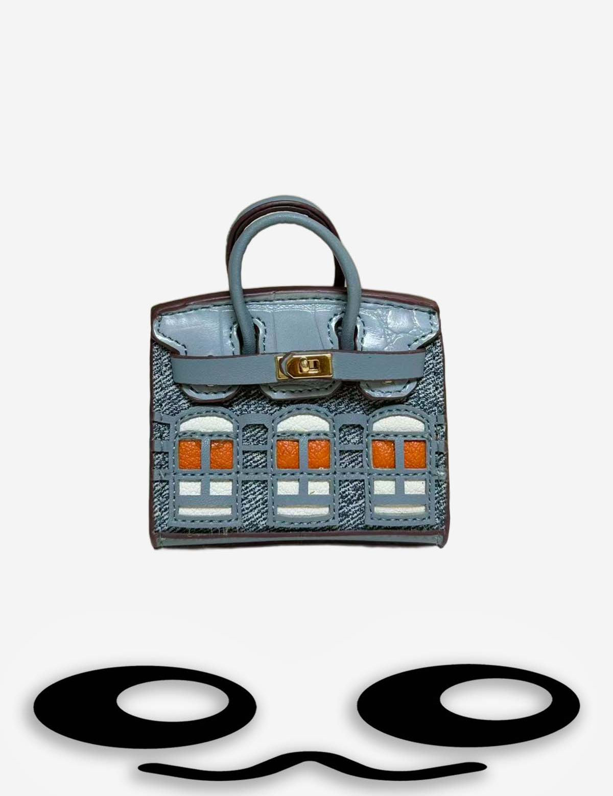Labubu Mini Bag Cute Building Window Crocodile Pattern Purse Pendant