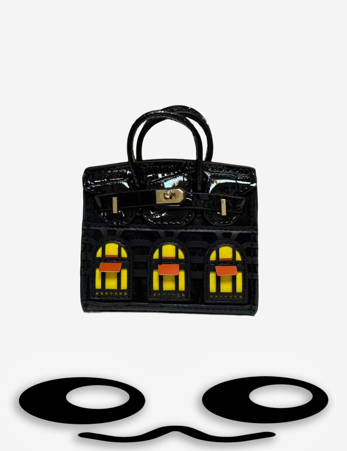Labubu Mini Bag Cute Building Window Crocodile Pattern Purse Pendant
