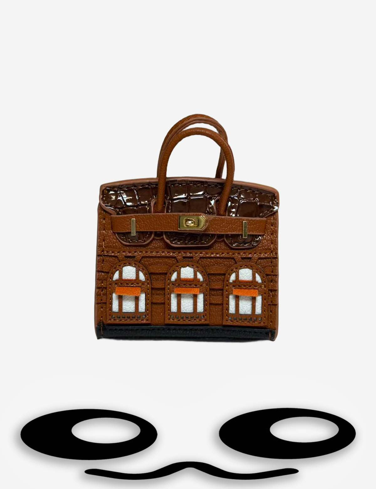 Labubu Mini Bag Cute Building Window Crocodile Pattern Purse Pendant