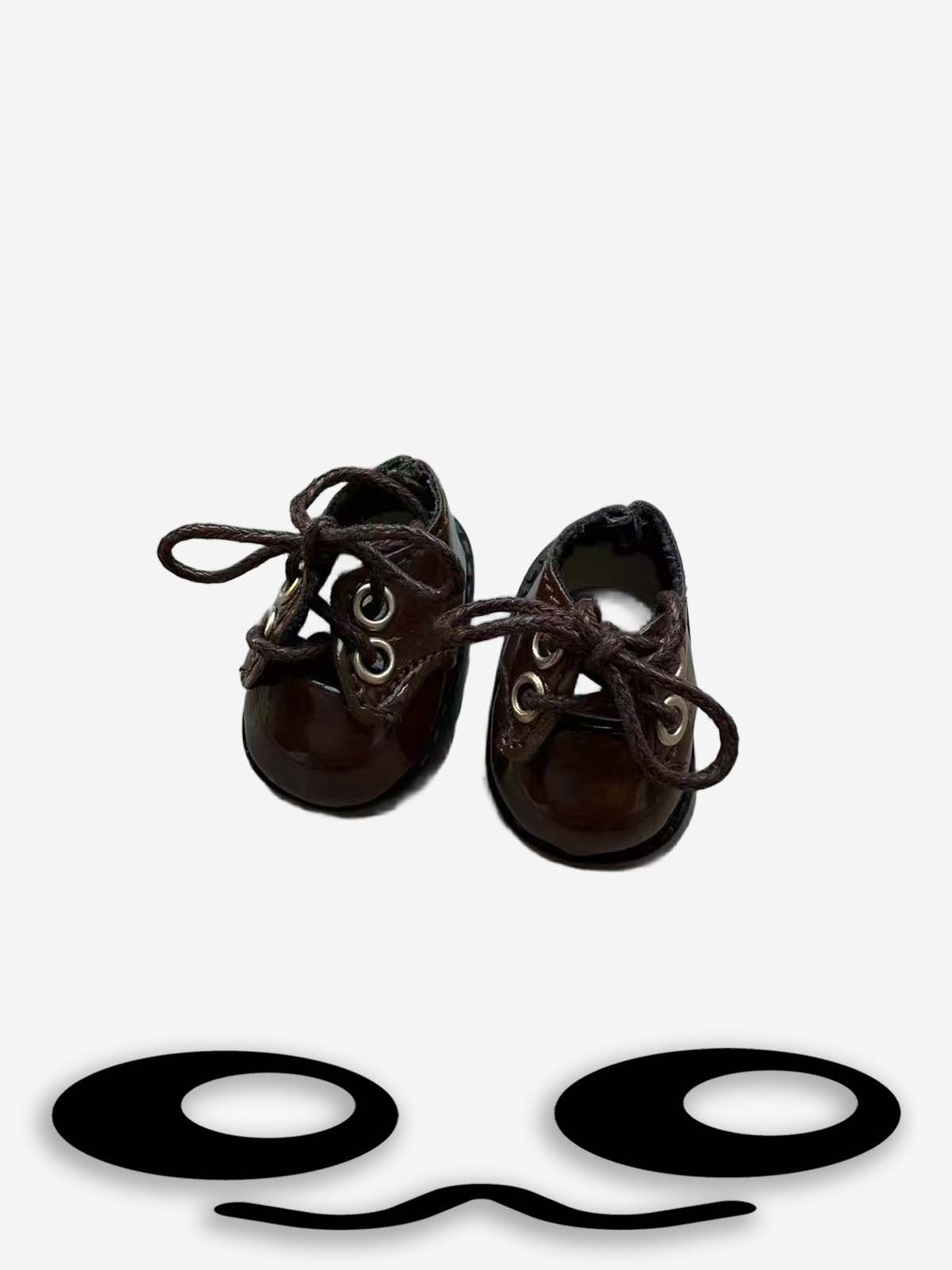 Labubu Mini Dark Brown Lace Up Doll Shoes