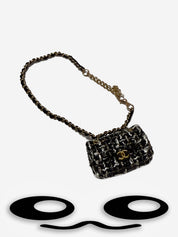 LABUBU Mini Tweed Chain Bag – Chanel Style Black & White Accessory