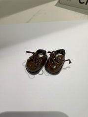 LABUBU Mini Glossy Brown Leather Doll Shoes – Fashion Accessory