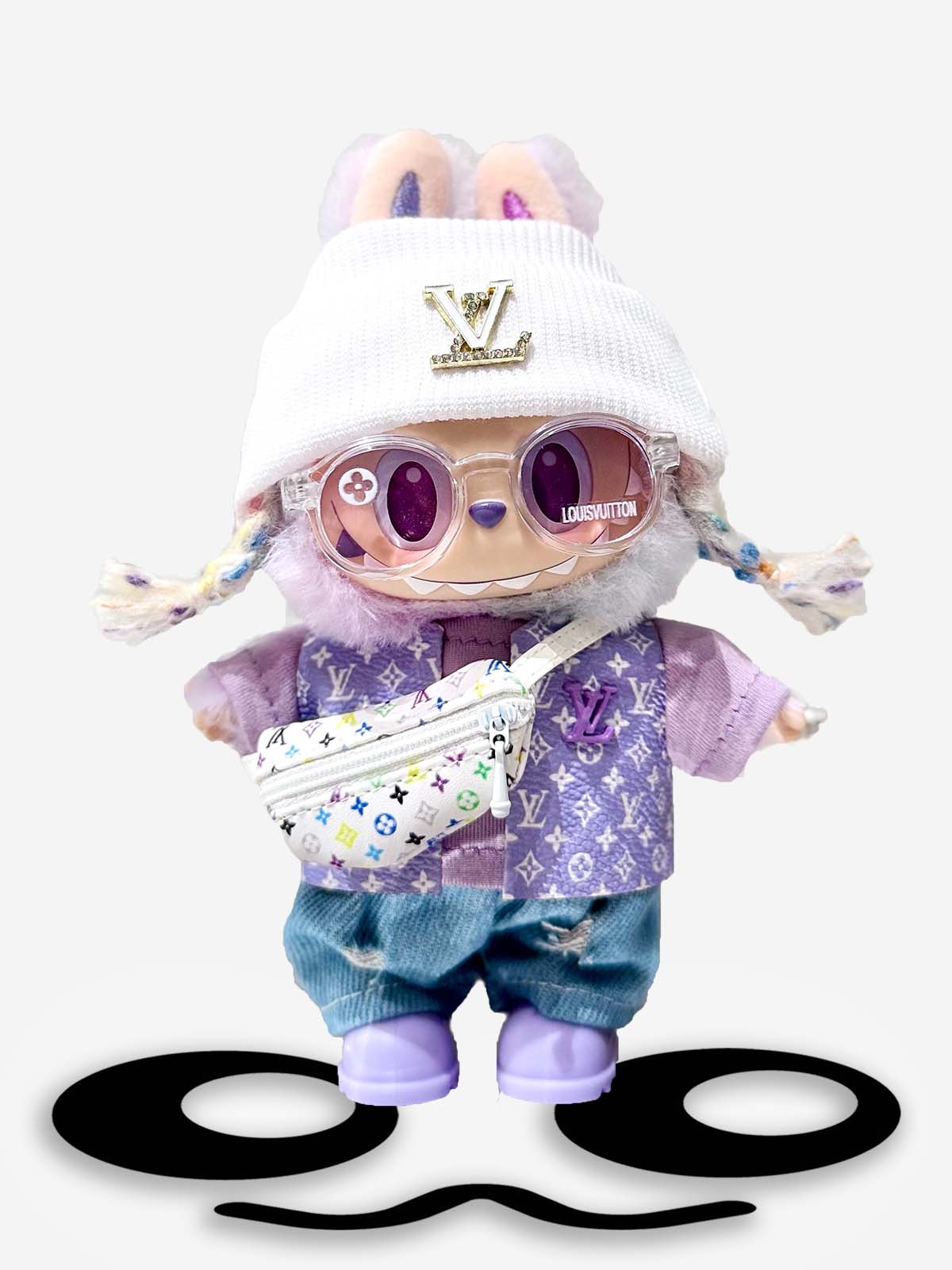 LABUBU Clothes LV Purple Hip-Hop Outfit