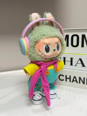 LABUBU Clothes Rainbow Headphone Colorful Overalls Set