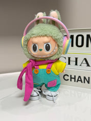 LABUBU Clothes Rainbow Headphone Colorful Overalls Set
