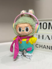 LABUBU Clothes Rainbow Headphone Colorful Overalls Set