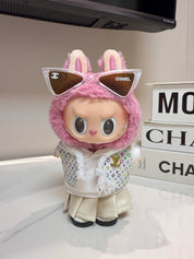 LABUBU Clothes LV Multicolor Monogram Set with Chanel Pink Sunglasses