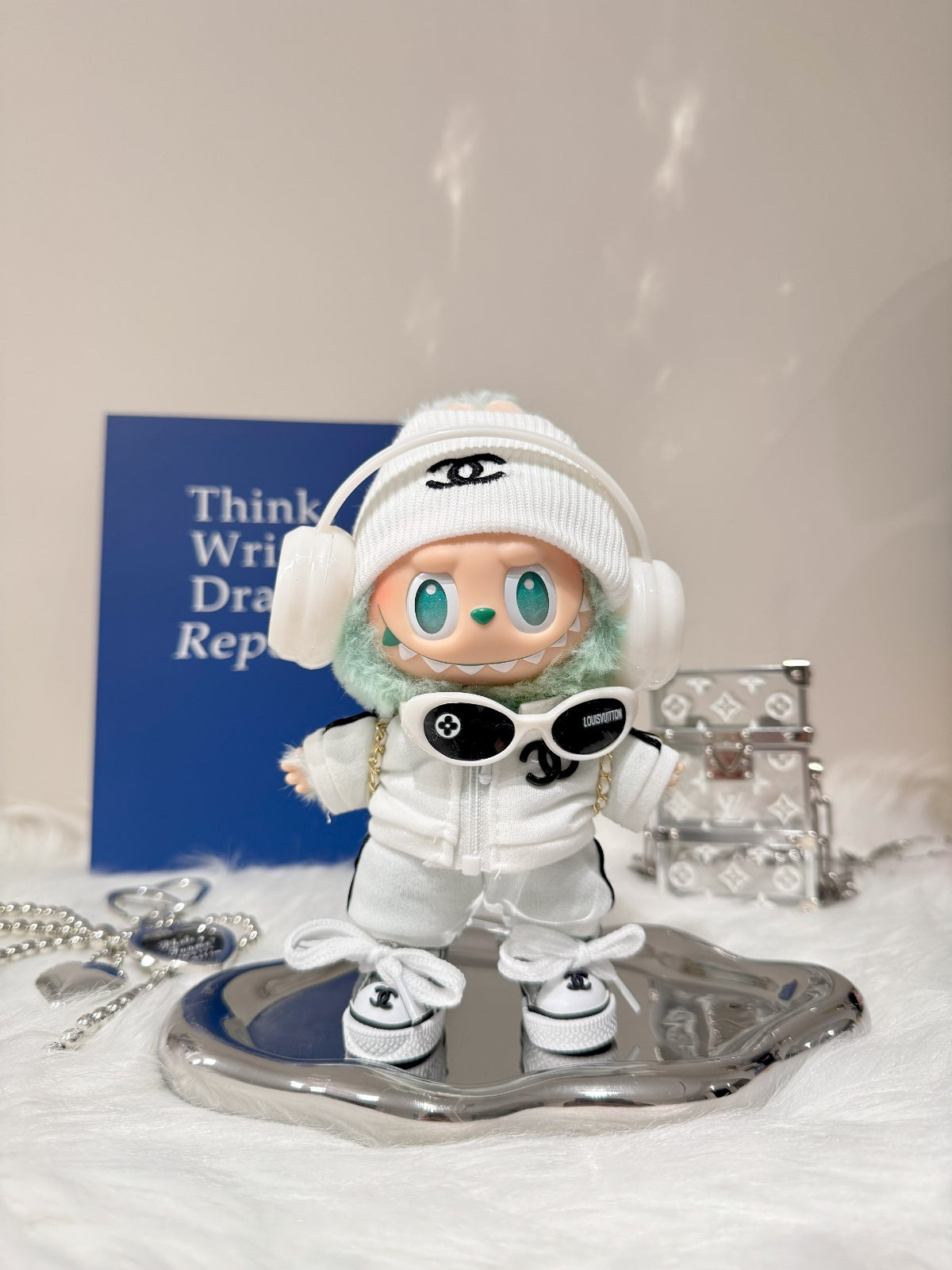 LABUBU Clothes Blanc Chanel Casual Suit