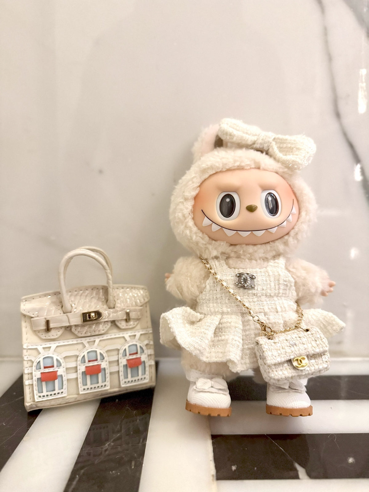 LABUBU Clothes Chanel White Elegant Dress