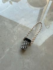 Labubu Mini Dior Monogram Pearl Chain Bucket Bag – Fashion Accessory
