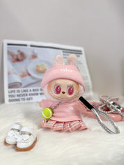 LABUBU Clothes Alo Pink Tennis Activewear Set with Racket & Ball