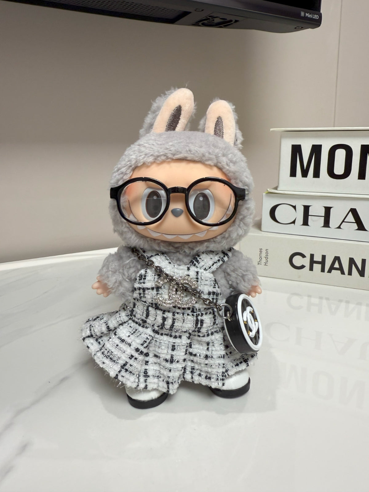 LABUBU Chanel Classic Black and White Dress