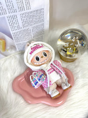 LABUBU Clothes LV Pink Vest & Supreme White Hoodie Set