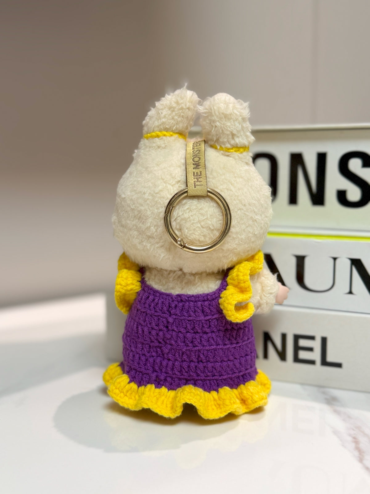 LABUBU Clothes Purple Yellow Crochet Floral Dress